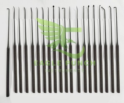 Rhoton Micro Dissector Expanded 20 PCS Black Coated High instruments Set