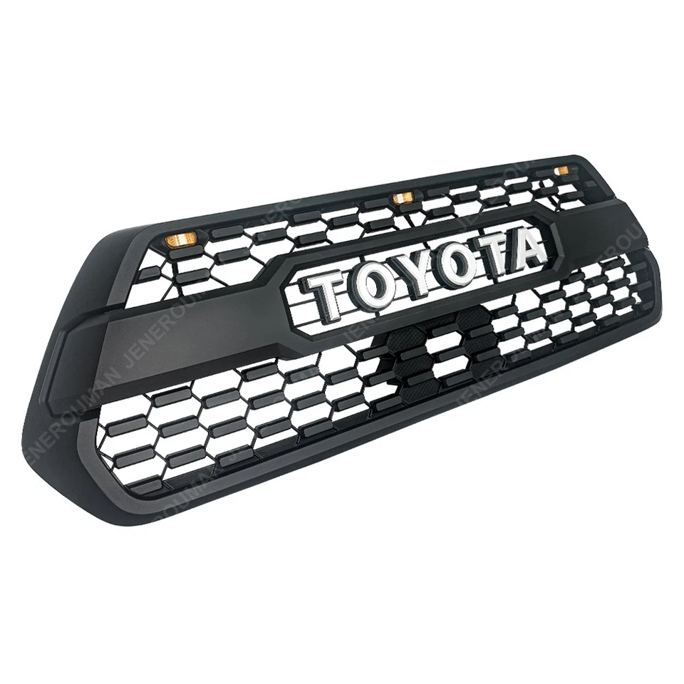 For 16-23 Toyota Tacoma Front Bumper Upper Grille Grill TRD Pro Style With Light - Image 4 of 4