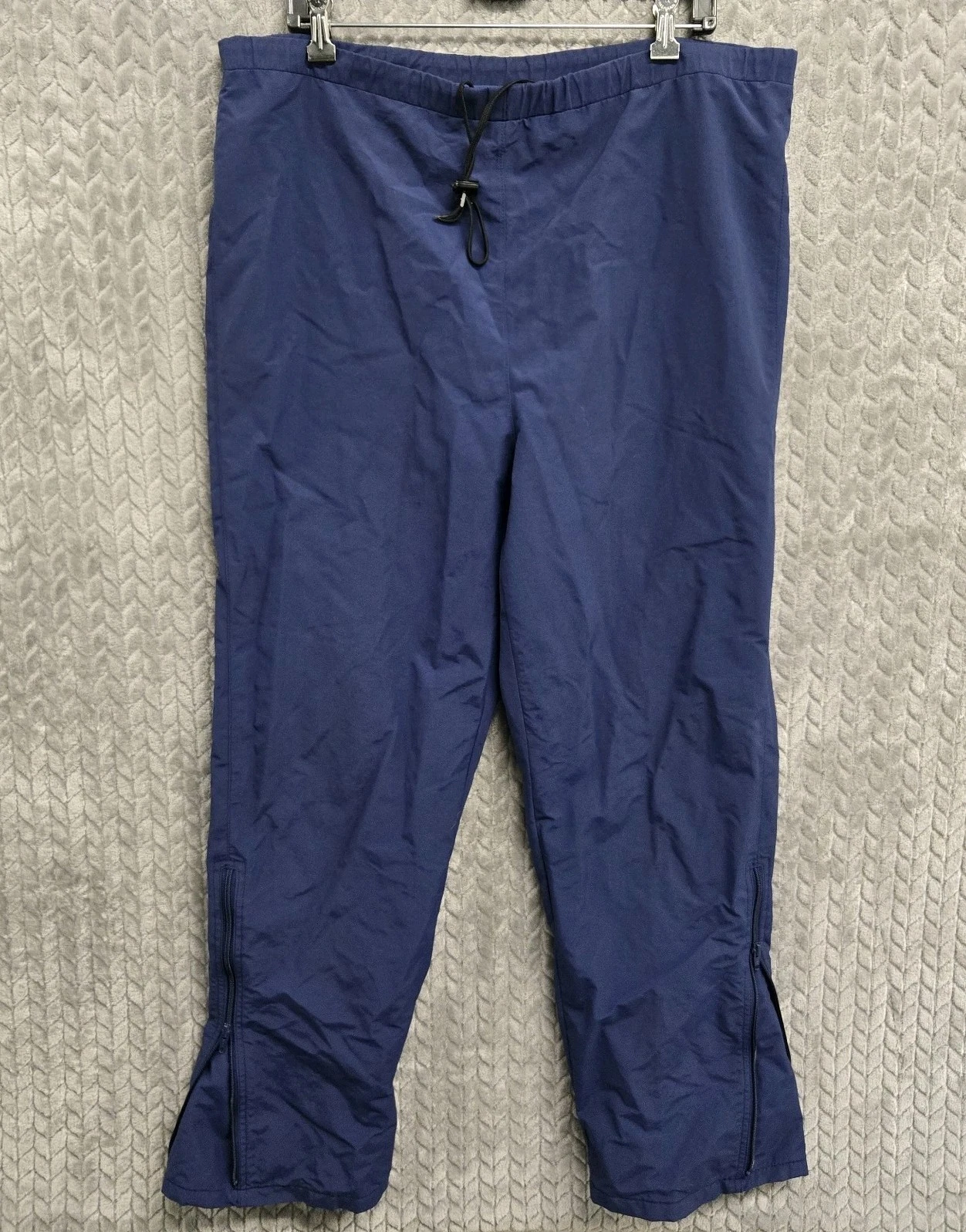 VINTAGE Eddie Bauer Pants Men Medium Blue Gore-Tex Wind Rain Ankle Zip 90s Loose