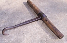 Antique Blacksmith Hand Forged 2-Hand Iron Hay /Cotton Bale  Hook