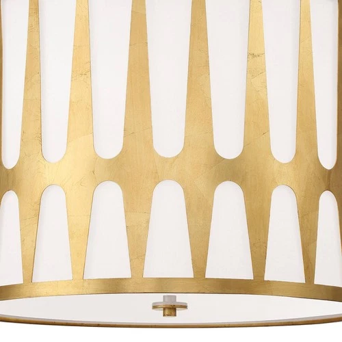 Crystorama Royston 24" Wide Antique Gold Drum Pendant Light - Picture 4 of 6