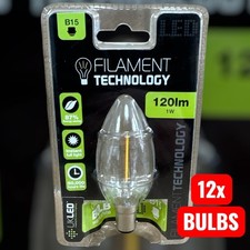 1W B15 LED Filament Candle 12 PACK Bulbs Bayonet Screw Cap Light Bulb