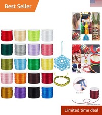 600 Yards 1mm Rattail Cord - 20 Vibrant Satin Colors for Endless Creativity