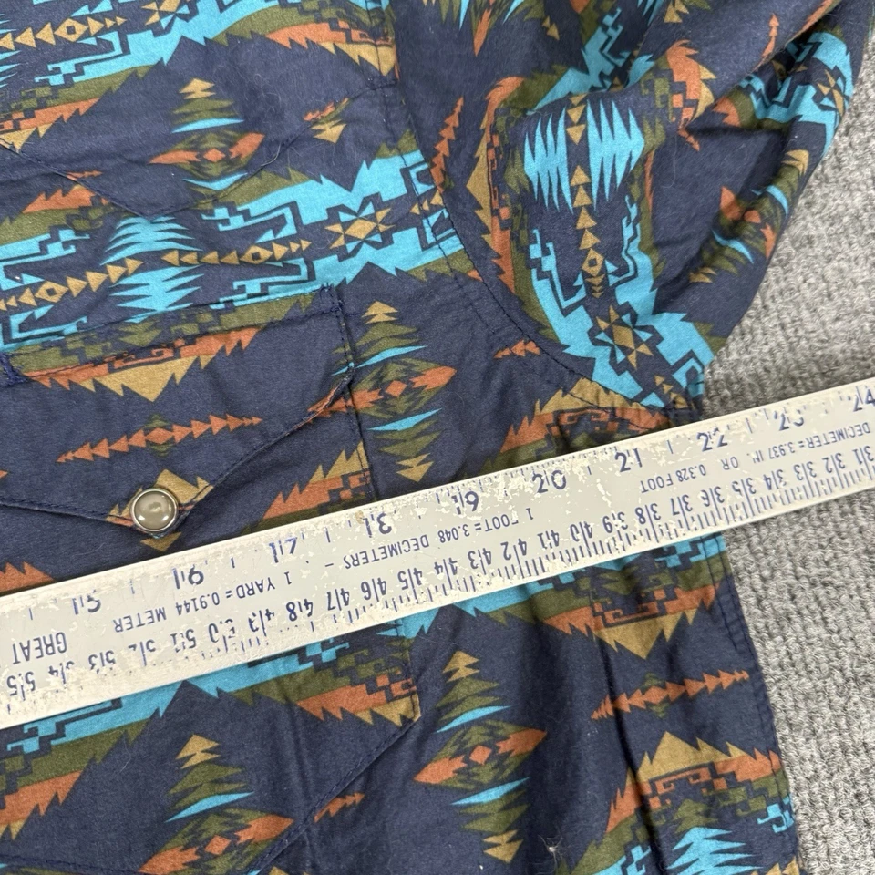 Roper Western Shirt Men XL Blue Aztec Southwestern Pearl Snap Rodeo Cowboy Ranch - Image 4 of 4