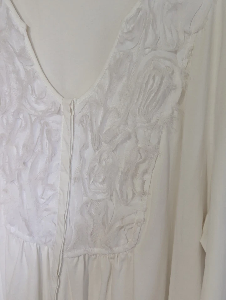 Túnica Coldwater Creek feminina 3D floral jugo tamanho 2X elevada todos os dias madura - Imagem 3 de 4