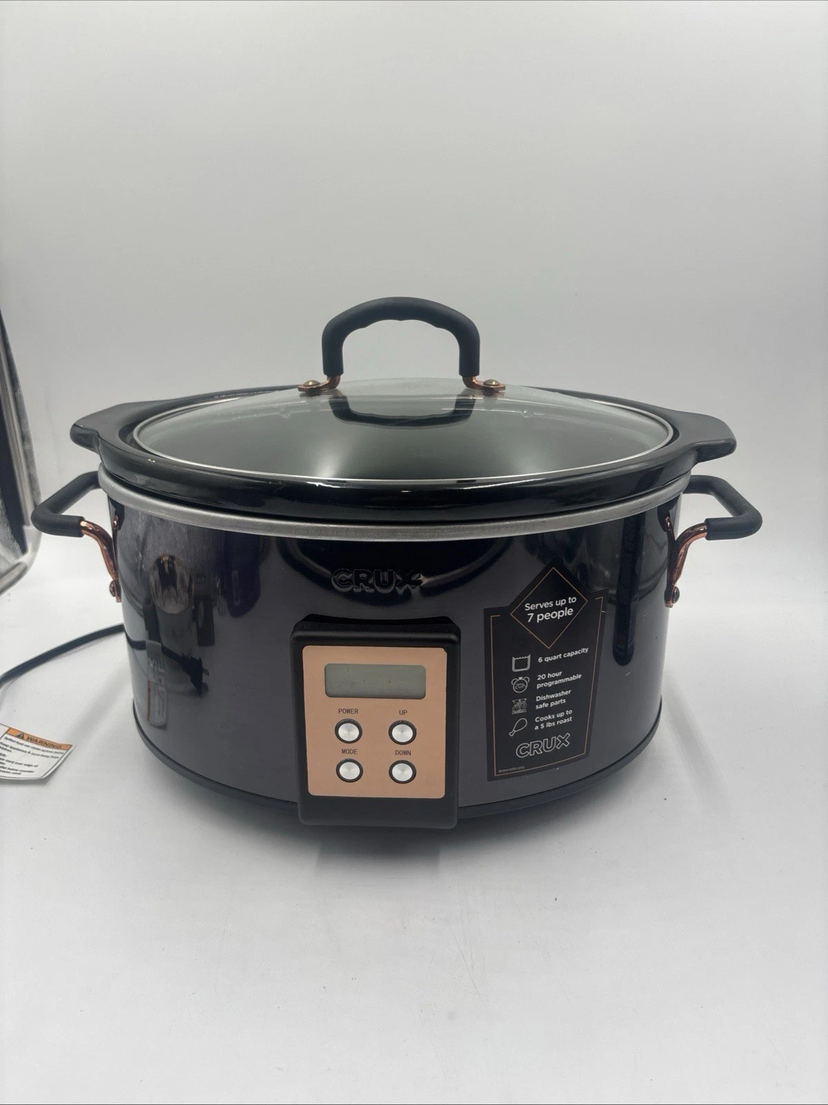 Crux 6-quart Digital Programmable Slow Cooker Food Warmer With Lid