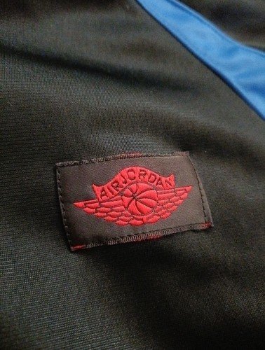 Vintage 1985 Nike Air Jordan Jump Suit Menโs Large Jacket RN Black/Blue EUC ๐ - Picture 3 of 10