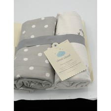 Cloud Island Flannel Blankets 2 Pack 100 Cotton Grey Polka Dot Animal Print NEW