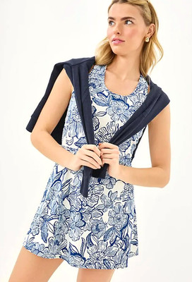 NWT LILLY PULITZER SIZE SMALL LUXLETIC FOREHAND DRESS *UNFORGETTABLE* COCONUT