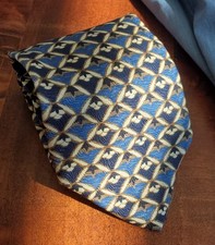 Structure Men's Tie Neck Tie Geometric Silk USA Made 58"L 3.5" W