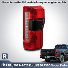 Halogen Tail Light For 2023-2025 Ford F-250 Super Duty W Blind Spot Right Side