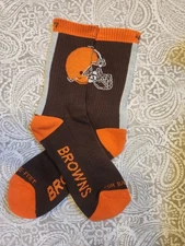 Cleveland Browns For Bare Feet Unisex NFL Football Crew sock Size 9-11 