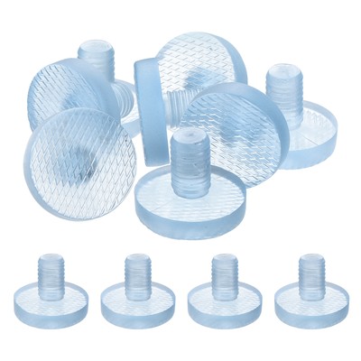 8Pcs 12mm/0.47'' Glass Table Top Bumpers with Stem Fits 1/2Inch Hole, Clear
