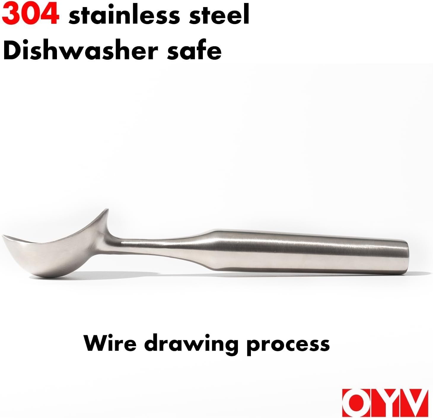 Stainless Steel Ice Cream Scoop - Heavy Duty Scooper with Silver