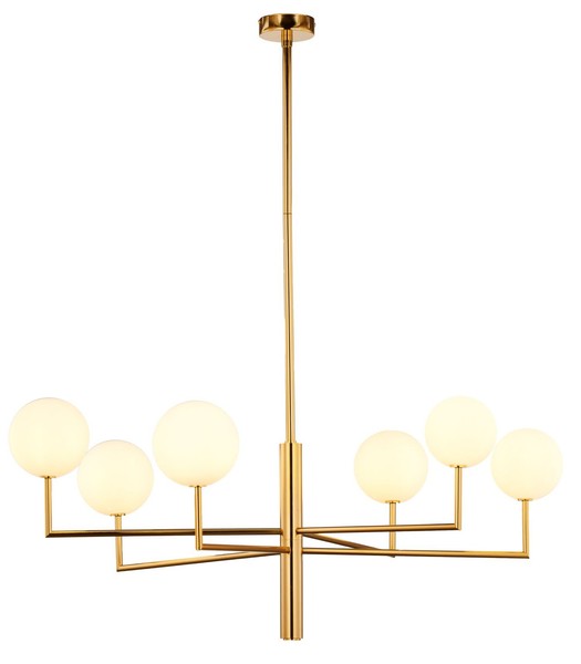Deckenlampe Jugendstil Messing Glas In Gold G9 Kugeln Deckenleuchte Wohnzimmer-image