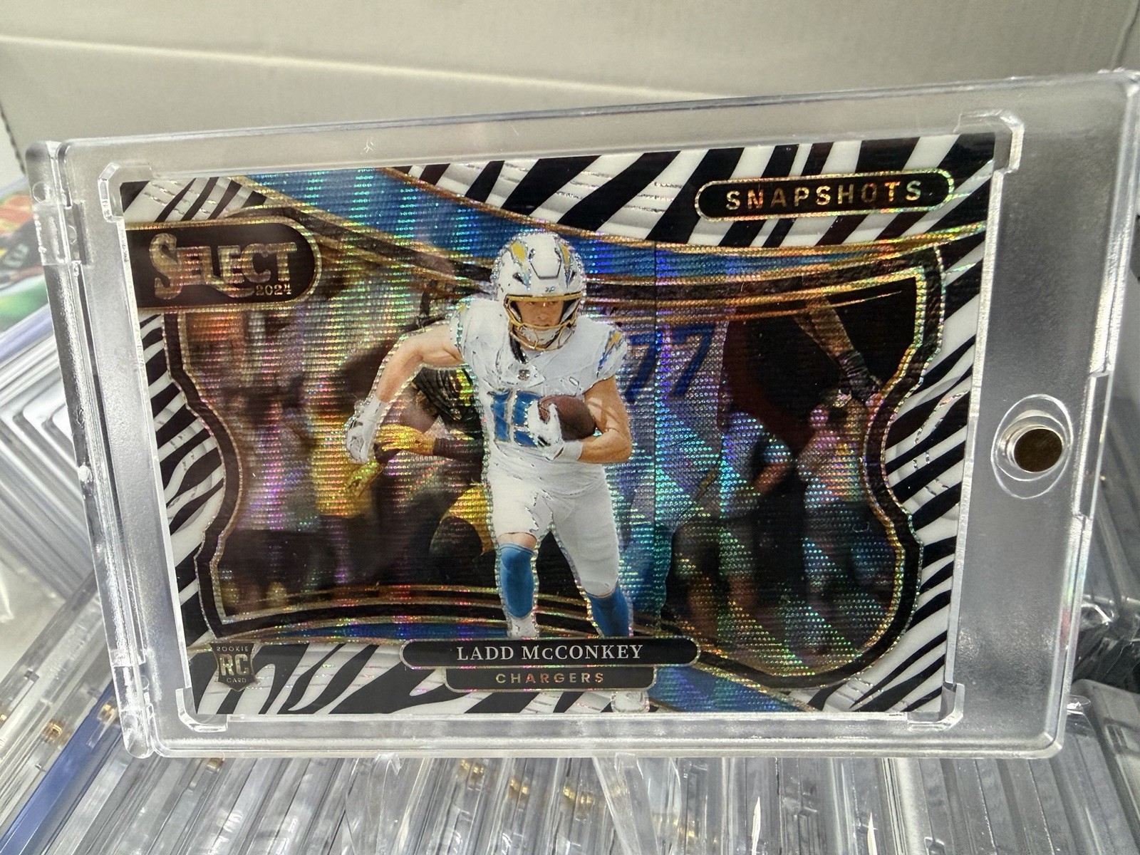 2024 Ladd McConkey Zebra Select Snapshots Rc SSP Rare!! #12