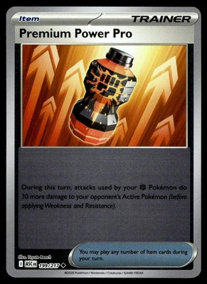 Premium Power Pro 199/217 Ascended Heroes Reverse Holo NM Pokemon Karte Englisch