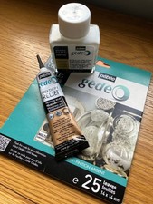 NEW Pebeo Gede Silver Leaves Guilding Paste Mixtion Relief x3