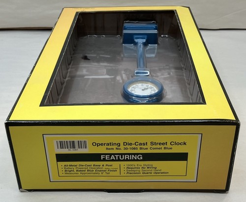 MTH Rail King 30-1085 Operating Blue Comet Diecast Street Clock NIB - Picture 2 of 6