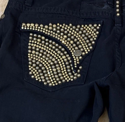 Robin Jeans Hombres Robins Vintage Bolsillos Largos con Solapa Cristales Swarovski Negro 38X34 Foto 4 de 4