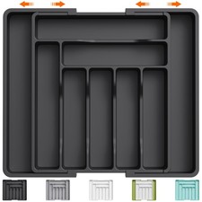 Portaposate da Cassetto Vassoio Espandibile Porta Posate per Cucina da Cassetto