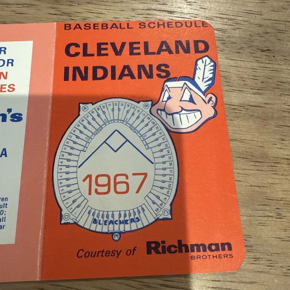1967 Cleveland Indians Baseball Pocket Schedule - Image 2 of 4