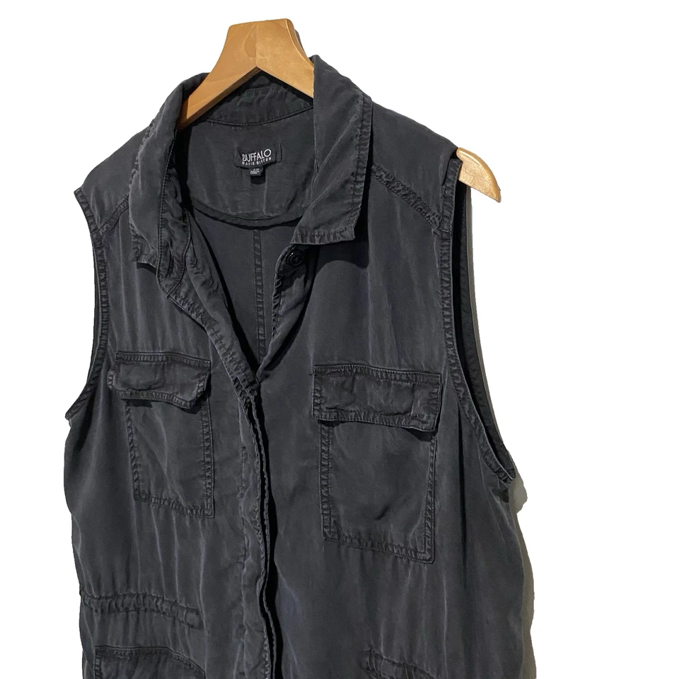Chaleco utilitario negro ligero Buffalo David Bitton para mujer talla L  Foto 4 de 4