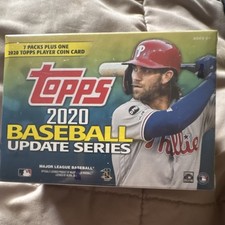 Topps 2020 Baseball Update Series Box 7 Packs Plus Player Coin Card