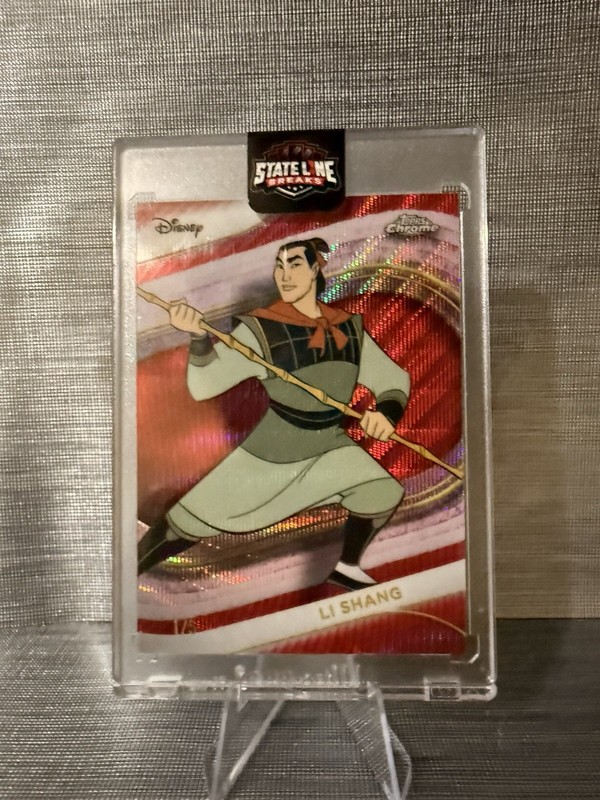 2025 Topps Chrome Disney Li Shang RED WAVE REFRACTOR 1/5 ALPHA SSP #41 MULAN