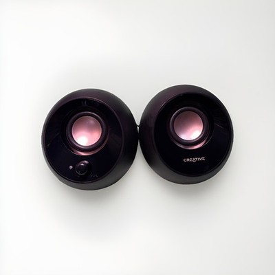 Creative Labs MF1680 Pebble 2.0 Black Desktop Speakers, USB Cable, Spherical EUC