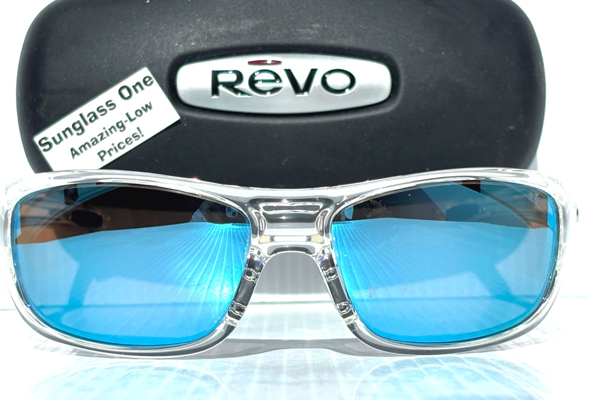 NEW REVO COAST Shiny Crystal Clear POLARIZED Blue Water Sunglass