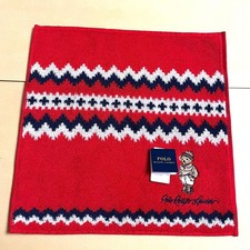 Polo Ralph Lauren Unused Towel Handkerchief Polo Bear Red Rare