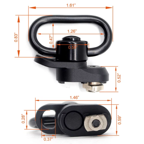 1.25'' QD Sling Swivel Set M-lok Adapter A Hole for Snap Clip Hook_Black/Red/Tan - Picture 8 of 23