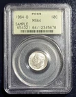 1964-D PCGS OGH Sample Holder MS64 Struck Thru Reverse Error Roosevelt Dime