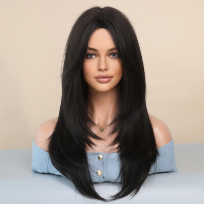 Wig Long Hair 25INCH Dyeing Medium Curly Black Brown Blonde Wig