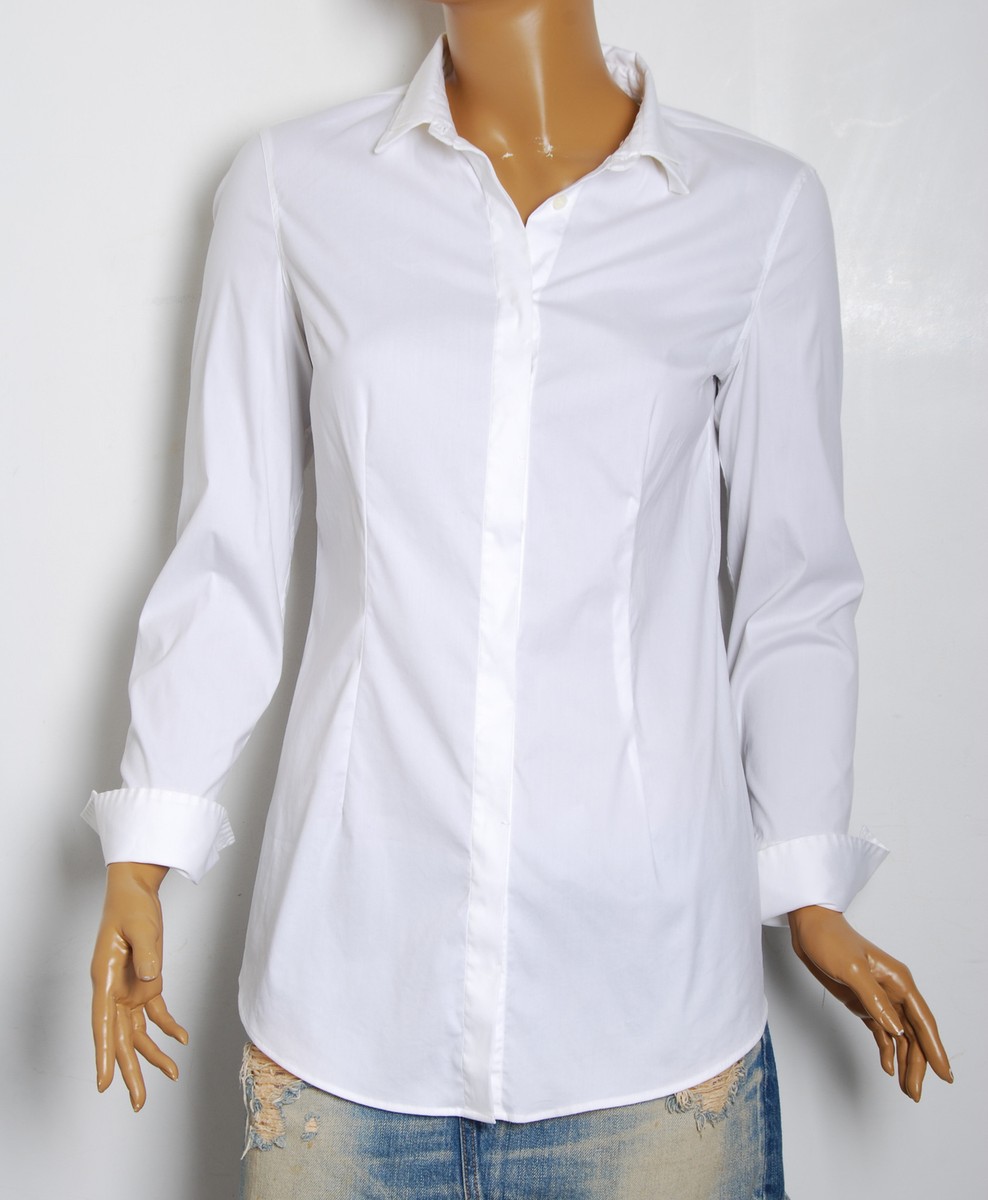【関税&送料込み】Brunello Cucinelli Woman'S White Cotton Brunello Cucinelli Women Off-White Shirt Cotton Blend Formal