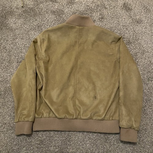 Vintage Emporio Armani Collezione Velvet Faux Suede Bomber Jacket Size XL - Picture 2 of 8