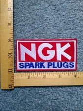 NGK SPARK PLUGS RACING LOGO IRON ON PATCH FREE SHIPPING