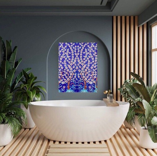 Panel de cerámica mural/mosaico de azulejos de flores de patrón árabe - mosaico de azulejos árabes - Imagen 4 de 4