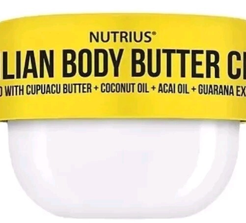 Nutrius Brazilian Body Butter Cream 6 oz. Coconut Oil Gluten Free Vegan