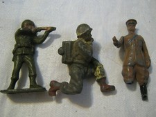 Lot of 3 Vintage WWI  WWII Hand Painted Lead Soldiers, Made in England