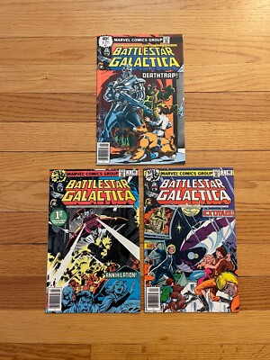 Battlestar Galactica #1 #2 #3 Marvel Comics 1979 First Issue Newsstand ...