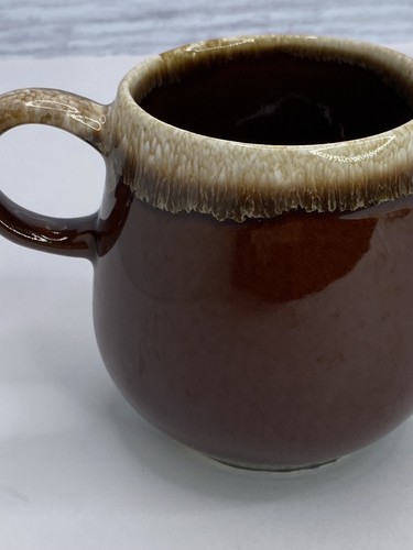 Brown Drip Coffee Cup Mug 3.5 inch Tall 3” wide Heavy Duty Round USA VINTAGE - Picture 3 of 11