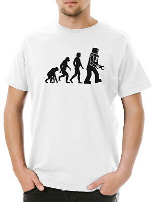 The Big White Robot Evolution Herren T-Shirt Bang Sheldon Roboter TBBT Theory