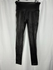 Spanx Womens Black Faux Leather Leggings Size Medium