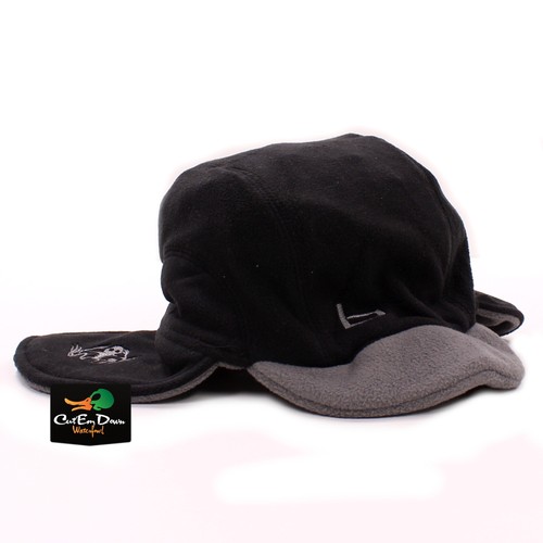 NEW BANDED GEAR UFS FLEECE BRIMMED BEANIE HAT CAP "b" LOGO BLACK - Picture 2 of 3