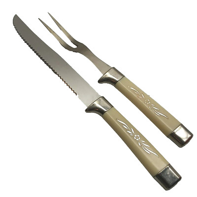Vintage Regent Sheffield Carving KNIFE & FORK Stainless Steel Cutler Set