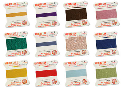 Griffin  100% Natural Silk Thread with 1 Needle for Stringing Pearls & Beads