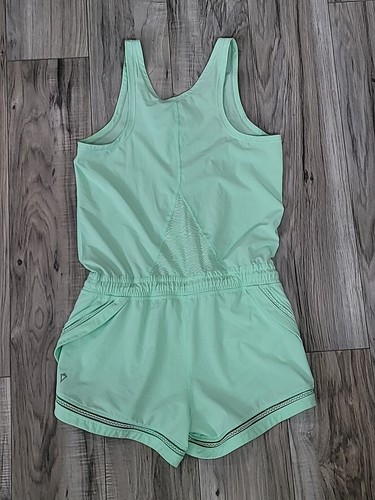 Ivivva by Lululemon RUN DAY FUN DAY RUNSIE Jumper Romper Mint Green Sz 14 - Picture 2 of 4