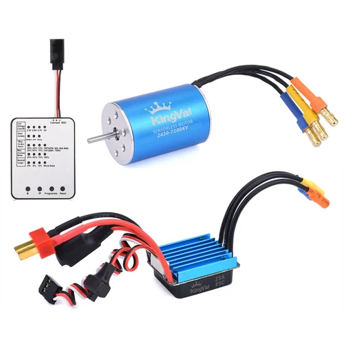 KingVal 2430 Brushless Motor+25A Brushless ESC+Program Card for 1/16 1/18 RC Car